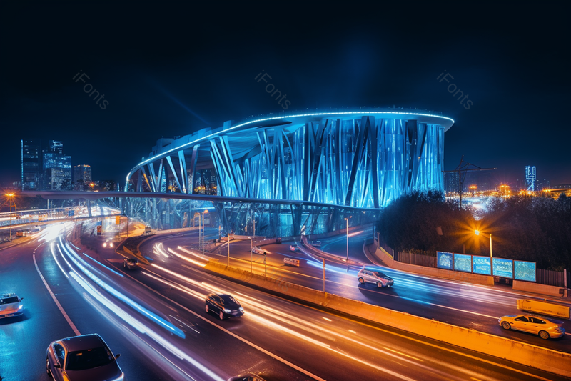 灯光城市车流夜景楼房延迟照片摄影作品,高清,摄影图,摄影图片,图片大全,摄影图免费下载